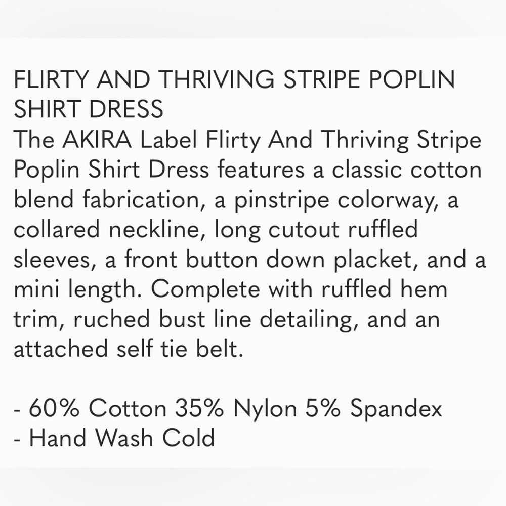 New Akira CUT OUT STRIPE POPLIN SHIRT DRESS - Picture 12 of 15